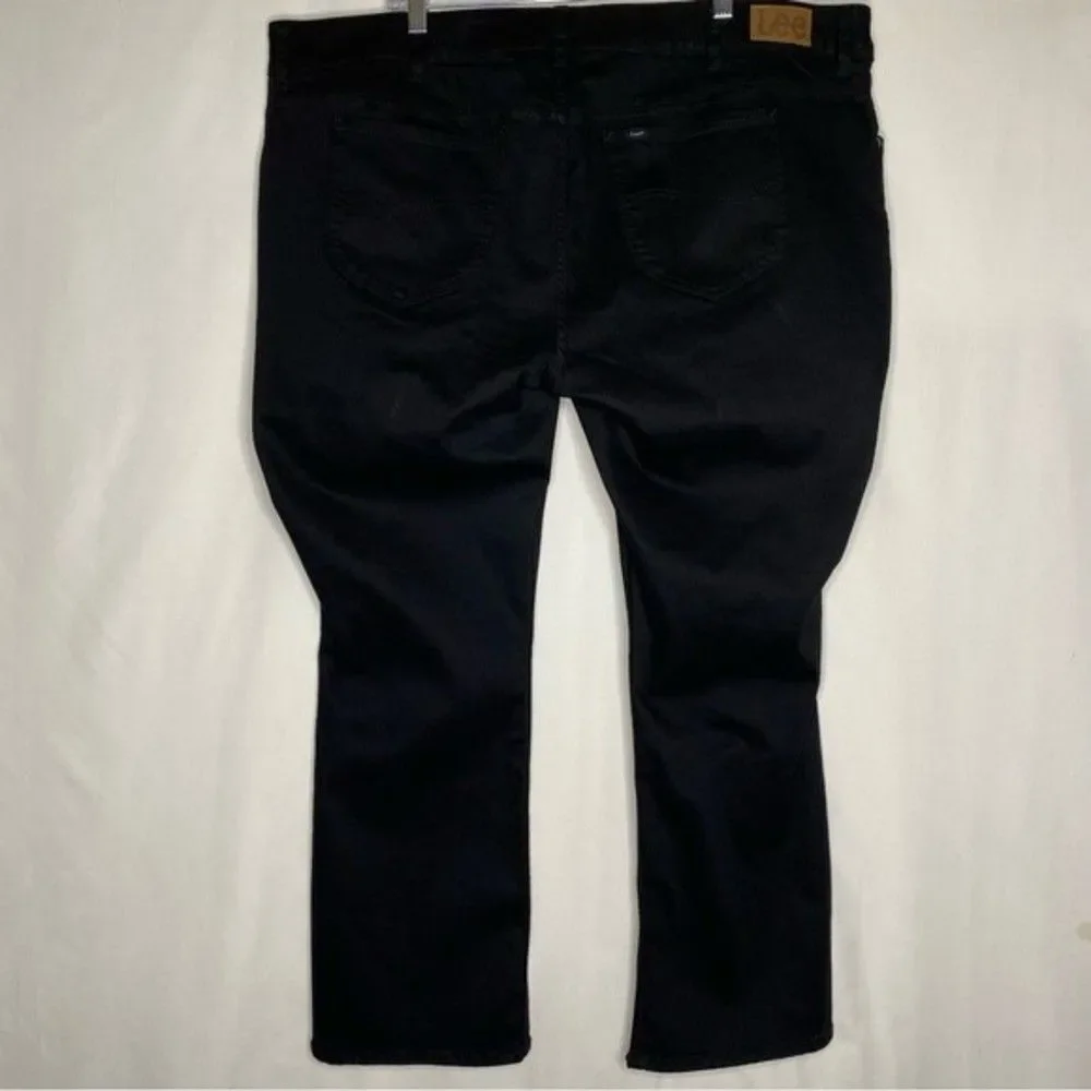 Lee Black 5 Pocket Mid Rise Regular Fit Boot Cut Jeans Plus Size Petite 26WP